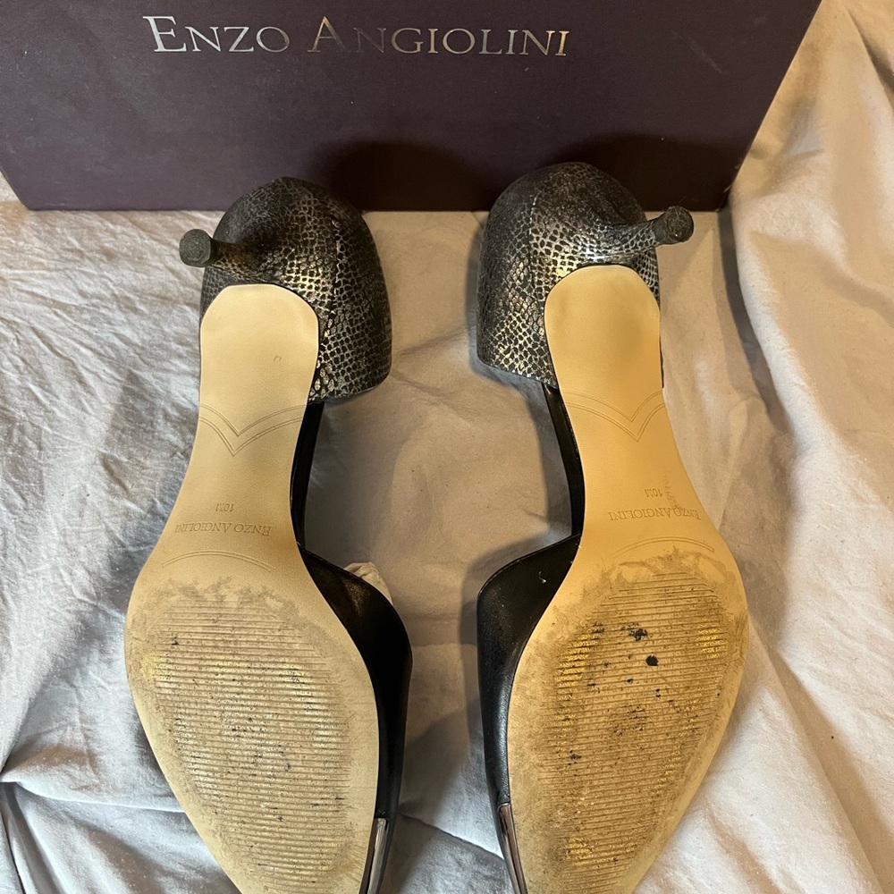 Enzo Angiolini Black Women's Shoes Kitten Heel - Picture 5 of 7